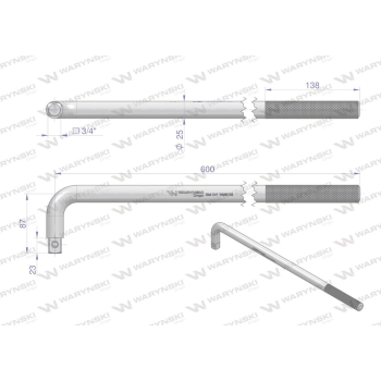Uchwyt 3/4 wzmocniony typu L 600mm Waryński-61783