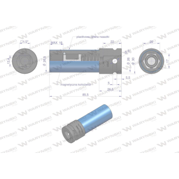 Nasadka udarowa 1/2 ze stali CrMo 17mm z magnesem i osłoną do felg aluminiowych Waryński-61835