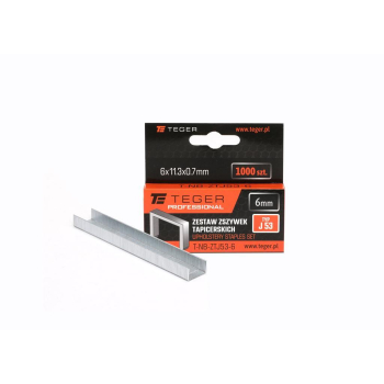 Zestaw zszywek tapicerskich PROFESSIONAL (typ J/53) 6/11,3/0,7mm / 1000 szt / TEGER