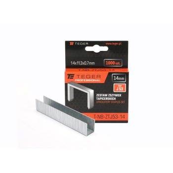 Zestaw zszywek tapicerskich PROFESSIONAL (typ J/53) 14/11,3/0,7mm / 1000 szt / TEGER