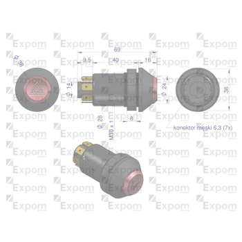 Wyłącznik świateł awaryjnych 50799075 Case EXPOM KWIDZYN eu-62011