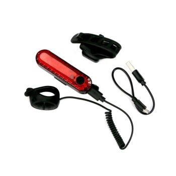 Zestaw lamp rowerowych, latarka LED przednia 2000 mAh i latarka LED tylna 150mAh ładowane USB z klaksonem Teger-62141