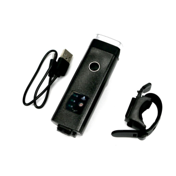Zestaw lamp rowerowych, latarka LED przednia 2000 mAh i latarka LED tylna 150mAh ładowane USB z klaksonem Teger-62144