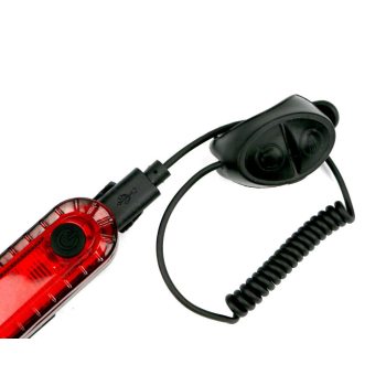 Zestaw lamp rowerowych, latarka LED przednia 2000 mAh i latarka LED tylna 150mAh ładowane USB z klaksonem Teger-62146