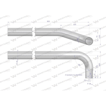Rura do tłumika 5040390070.1p prosta bizon INOX Waryński-62390