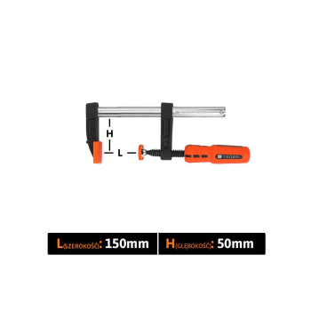 Ścisk stolarski śrubowy, TYP F  50x150 mm, Teger-62564