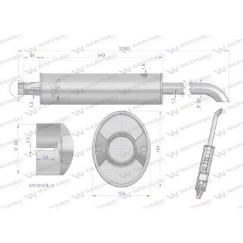 Tłumik wydechowy Belarus Mtz 80 82A Pronar INOX WARYŃSKI-62612