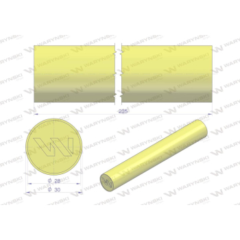 Amortyzator poliuretanowy walec 30x205 WARYŃSKI-62756