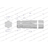 Wałek, WOM frezowany jednostronnie 300mm Z6 - 1 1/8, Waryński-62934