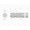 Wałek, WOM frezowany jednostronnie 700mm Z6 - 1 3/8, Waryński-62944
