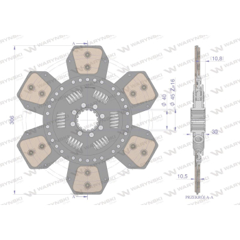 Tarcza sprzęgła ceramiczna Case New Holland Fiat Ford 5092805 WARYŃSKI-63073