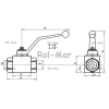 Zawór kulowy hydrauliczny dwudrożny 25 MPA 1/4