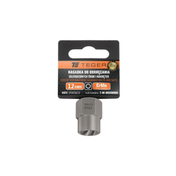 Nasadka do odkręcania uszkodzonych śrub i nakrętek, (12mm) - kute/ stal Cr-Mo, Teger-64725