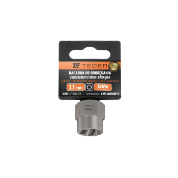 Nasadka do odkręcania uszkodzonych śrub i nakrętek, (17mm) - kute/ stal Cr-Mo, Teger-64731