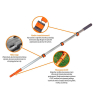 Trzonek aluminiowy - teleskopowy, 120 cm (mocowanie CLICK), Teger-64990