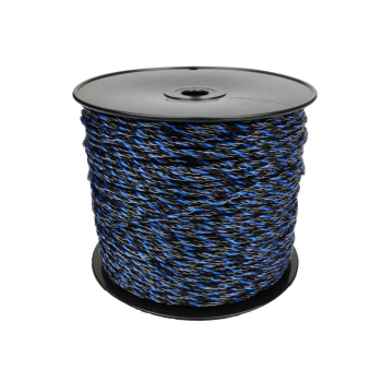Plecionka, do elektryzatora 3mm, 3x0,50mm SS czarno-niebieska 400m, Royal Farm-65006