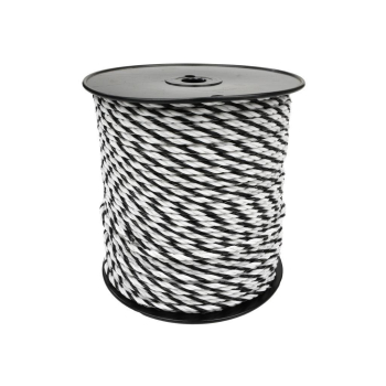 Plecionka, do elektryzatora 5mm, 6x0,20mm SS biało-czarna 200m, Royal Farm-65008
