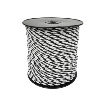Plecionka, do elektryzatora 5mm, SS 3x0,20mm SS biało-czarna 200m, Royal Farm-65014