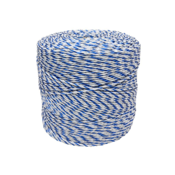 Plecionka, do elektryzatora 3mm, 2x0,20mm Cu, 4x0,20mm SS biało-niebieska 400m, Royal Farm-65020