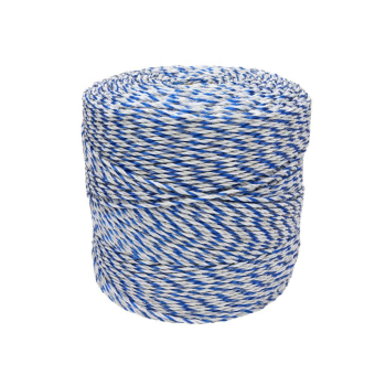 Plecionka, do elektryzatora 3mm, 2x0,20mm Cu, 4x0,20mm SS biało-niebieska 500m, Royal Farm-65028
