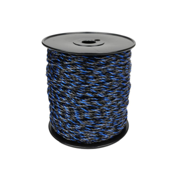 Plecionka, do elektryzatora 3mm, 3x0,50mm SS czarno-niebieska 200m, Royal Farm-65040