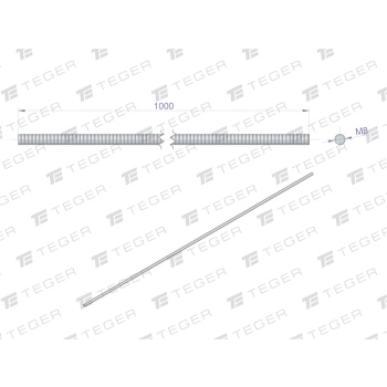 Pręt gwintowany M8 x 1000mm kl.8.8 DIN 975 ocynkowany TEGER-65293