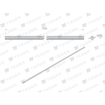 Pręt gwintowany M10 x 1000mm kl.8.8 DIN 975 ocynkowany TEGER-65295