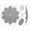 Talerz, uzębiony Z-10 fi 560 otwór 30x30 stal borowa, 1279601010 1202030130, Royal Farm-65327