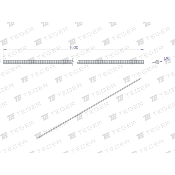 Pręt gwintowany M6 x 1000mm kl.8.8 DIN 975 ocynkowany TEGER-65301