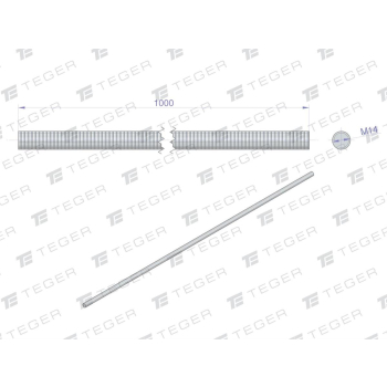Pręt gwintowany M14 x 1000mm kl.8.8 DIN 975 ocynkowany TEGER-65303
