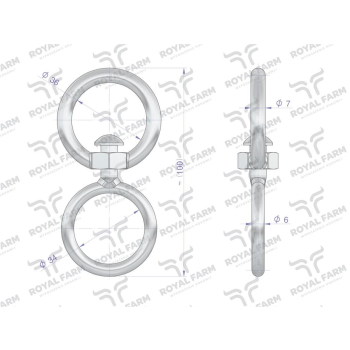 Okrętka, obroży Ciele 6mm  do pasa 3cm, Royal Farm-65369