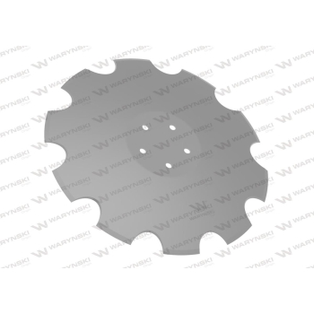 Talerz, uzębiony Z-10 fi 460 mocowanie 5/98 grubość 3,5 mm stal borowa prosta piasta, Waryński