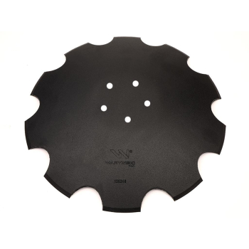 Talerz, uzębiony Z-10 fi 460 mocowanie 5/98 grubość 3,5 mm stal borowa prosta piasta, Waryński-65568