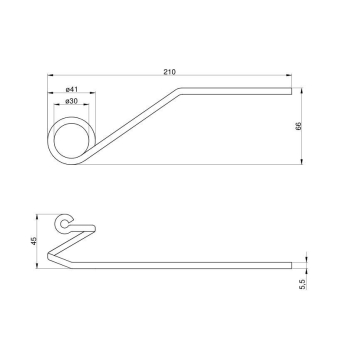 Palec sprężysty motowideł dł.205mm 650500.0 Claas-6907