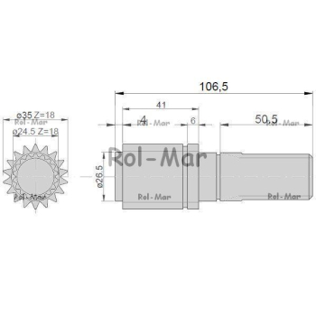 Wałek przedniej zwolnicy 18Z/18Z L40029 John Deere-6950