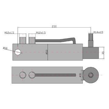 Cylinder hydrauliczny, siłownik wspomagania układu kierowniczego MF3 Kraj 7009031M1 (SMT1R.40.22.140-00)-7123