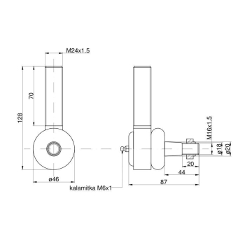 Przegub kierowniczy 105mm - M24x1,5L 1617829M1 Massey Ferguson TAQ-7249