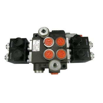 Rozdzielacz hydrauliczny dwusekcyjny sterowany elektrycznie 50L-7410