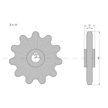 Koło zębate elewatora Z-11, O 35 mm Claas-7512