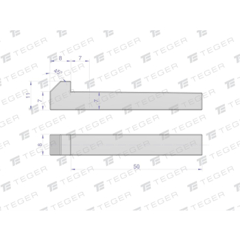 Klin z noskiem 8x7x50 TEGER,-75557