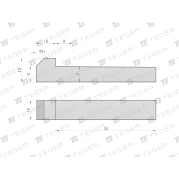 Klin z noskiem 10x8x50 TEGER,-75587