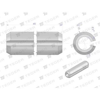 Kołek sprężysty 12x45 TEGER,-75599