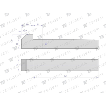 Klin z noskiem 10x8x55 TEGER,-75607
