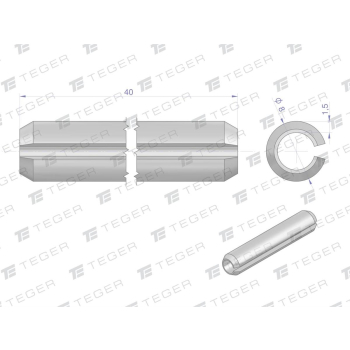 Kołek sprężysty 8x40 TEGER,-75619