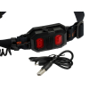 Latarka czołówka,  paskowa SOFT  LED COB  450lm z funkcją RED z tyłu ładowana USB, Teger-75938