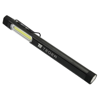 Latarka LED COB pen aluminiowa 400lm akumulator 750mAh ładowana USB Teger