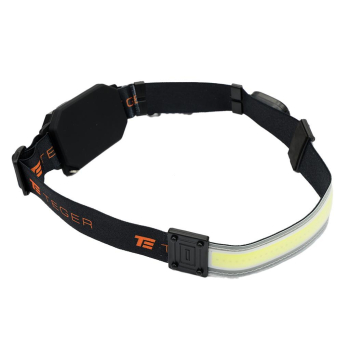 Latarka czołówka,  paskowa SOFT  LED COB  450lm z funkcją RED z tyłu ładowana USB, Teger-75935