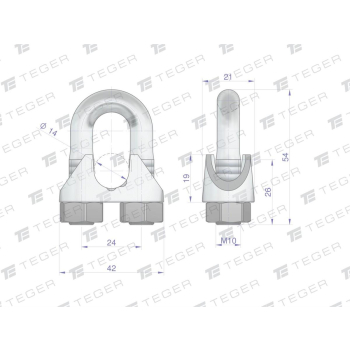Zacisk linki stalowej 14mm TEGER,-75978
