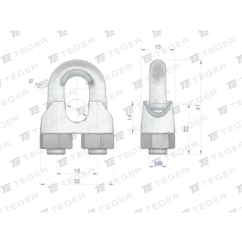 Zacisk linki stalowej 10mm TEGER,-76016