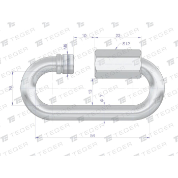 Ogniwo skręcane 7mm TEGER,-76020